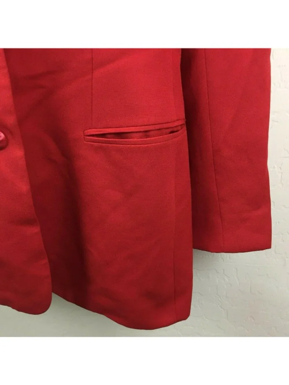 Jones New York Womens Red Suit Skirt Jacket Coat Set Office Wear 8 10